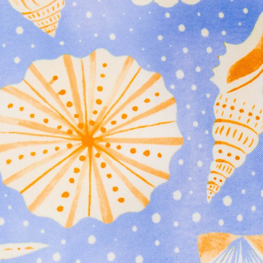 Sea Shells Outdoor Printed Cushion Blue - WowCornwall