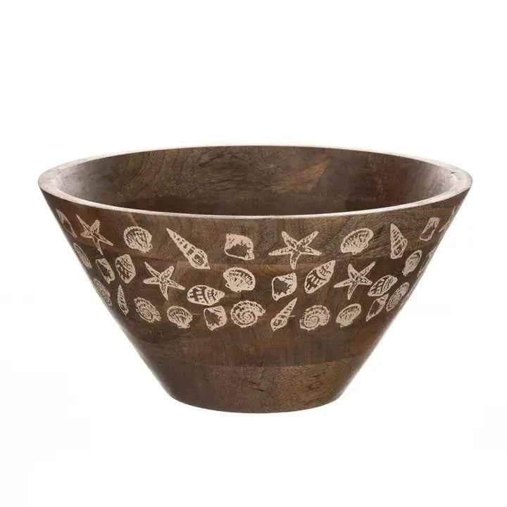 Shoeless Joe She Sells Sea Shells Wooden Bowl – (30cm)