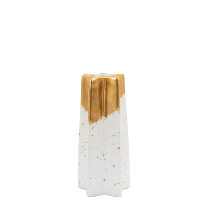 Shooting Star Vase Small White Gold - WowCornwall