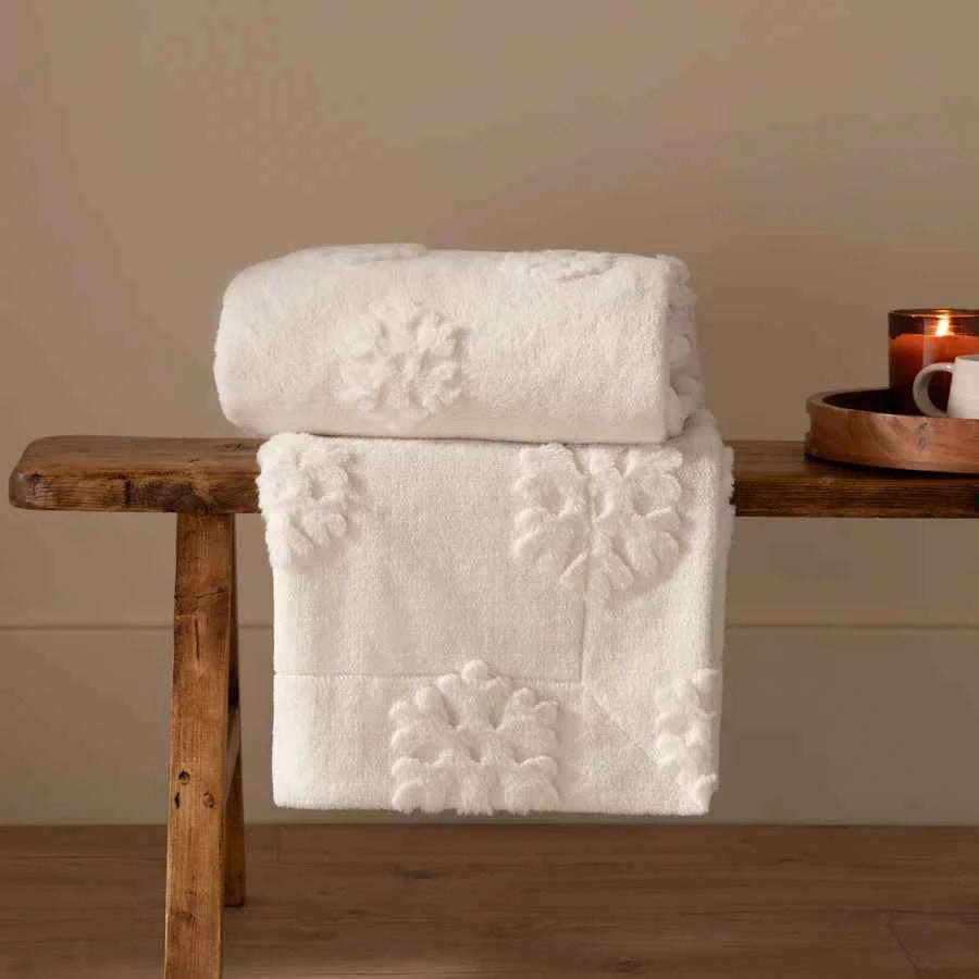 Snowflakes Faux Fur Throw