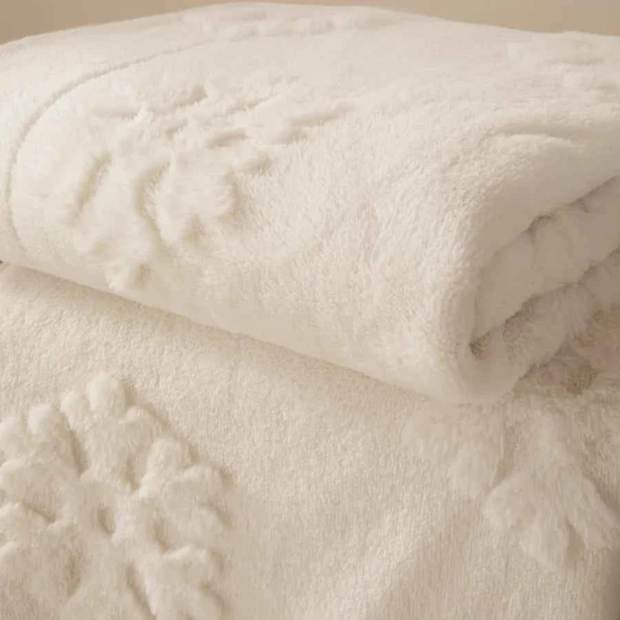 Snowflakes Faux Fur Throw