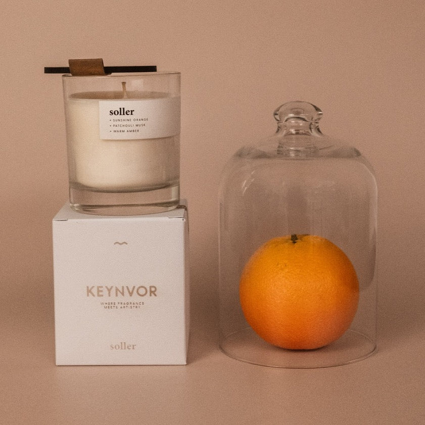 Soller, Warm Orange + Seared Amber, Premium Soy Wax 200g Candle - WowCornwall