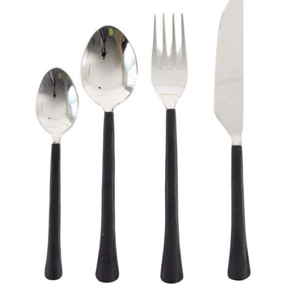 Soren Cutlery Set x16 Black - WowCornwall