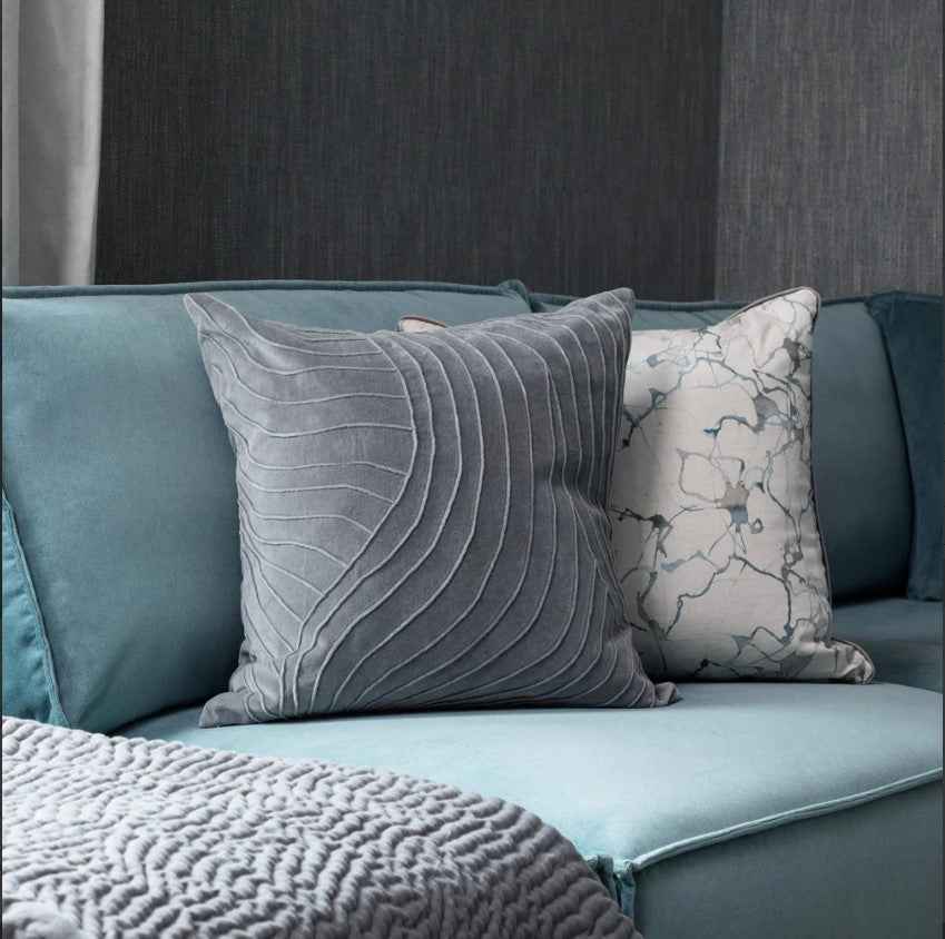 Rill Cushion Cover - Steel