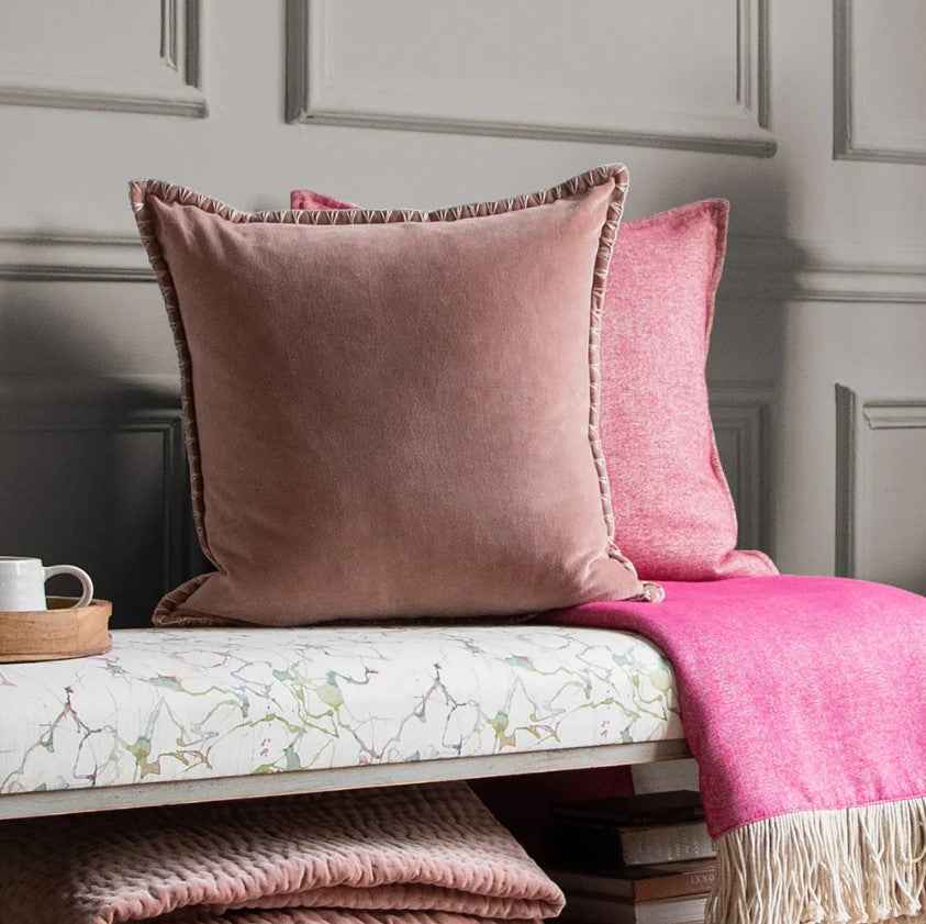 Border Cushion - Coral