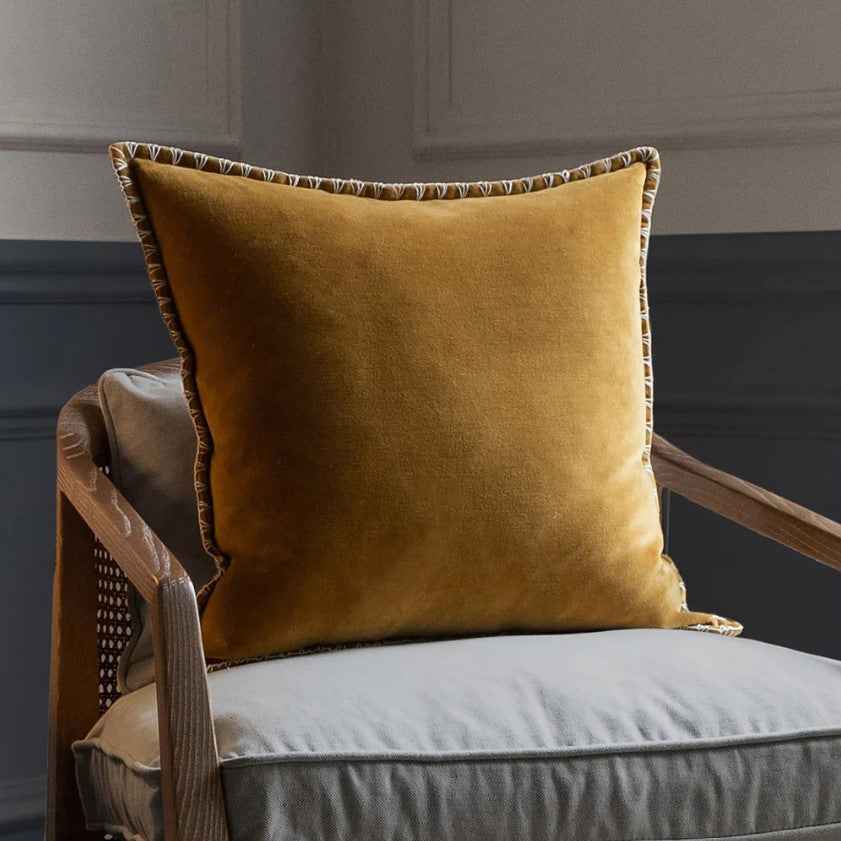 Border Cushion - Mustard