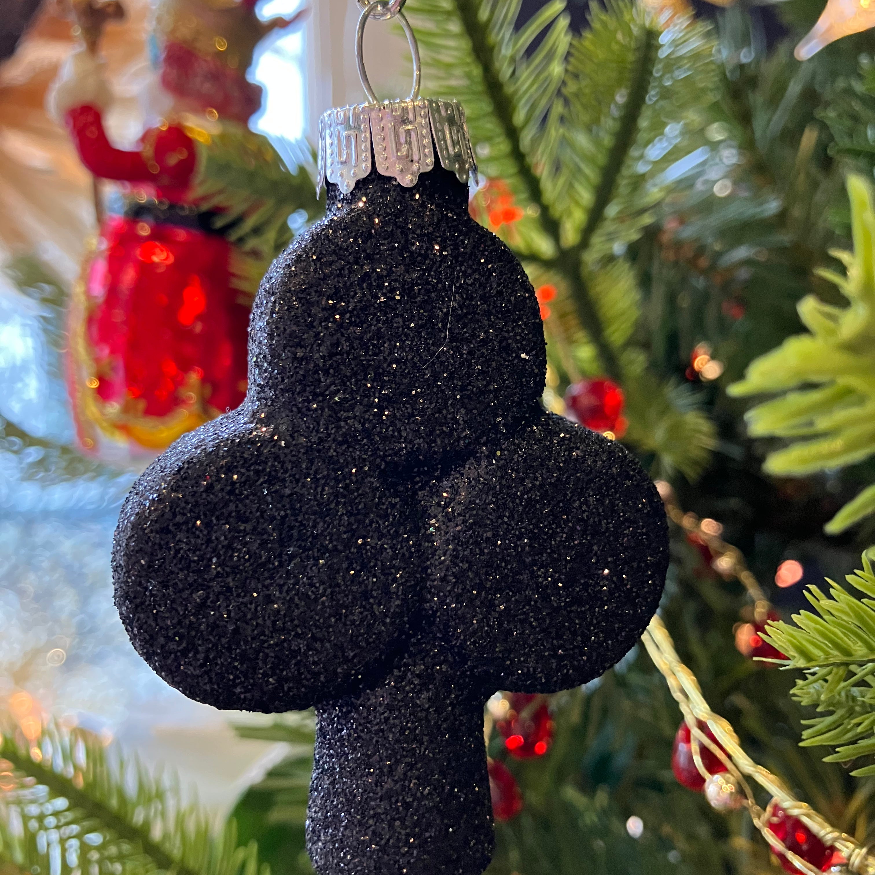 Black Glass Club Bauble Decoration - WowCornwall