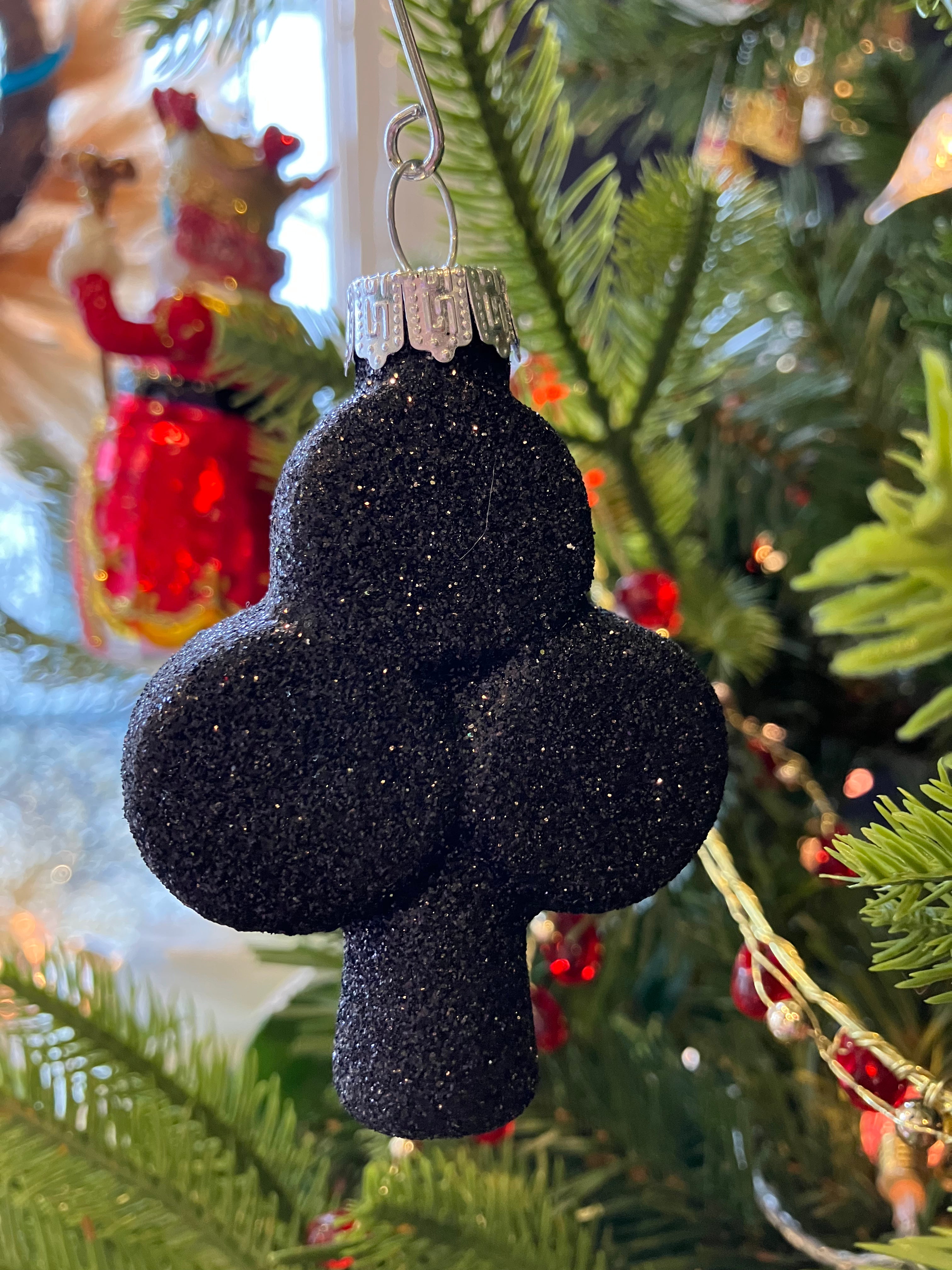 Black Glass Club Bauble Decoration - WowCornwall