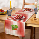 Strawberry Stripes Indoor / Outdoor Table Runner Candy Cane, Two Sizes - WowCornwall