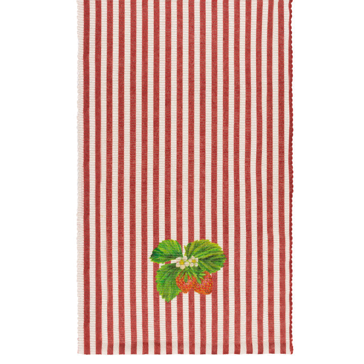 Strawberry Stripes Indoor / Outdoor Table Runner Candy Cane, Two Sizes - WowCornwall