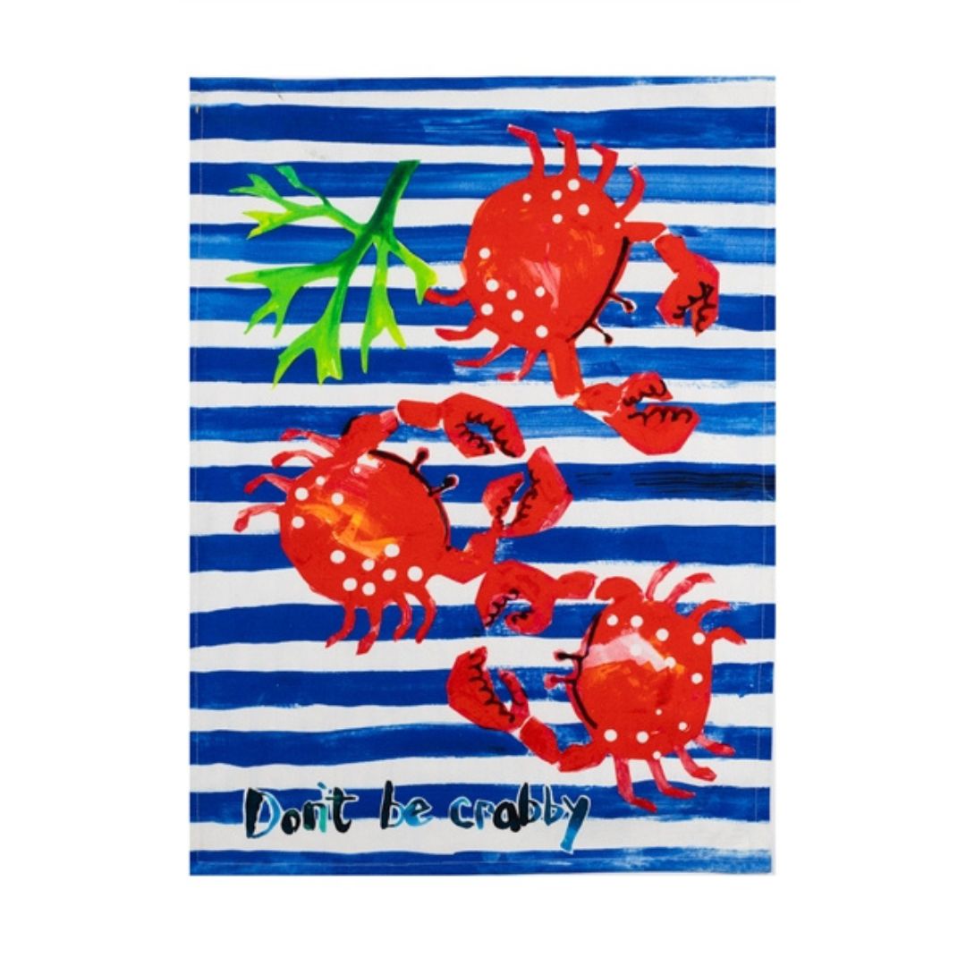 Dont Be Crabby Tea Towel - WowCornwall