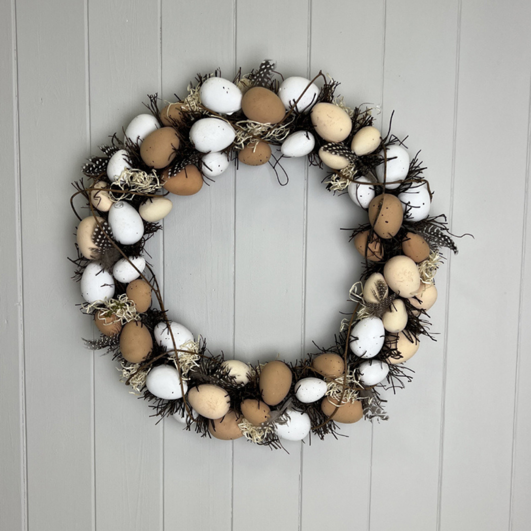 Neutral Easter Egg Wreath - WowCornwall