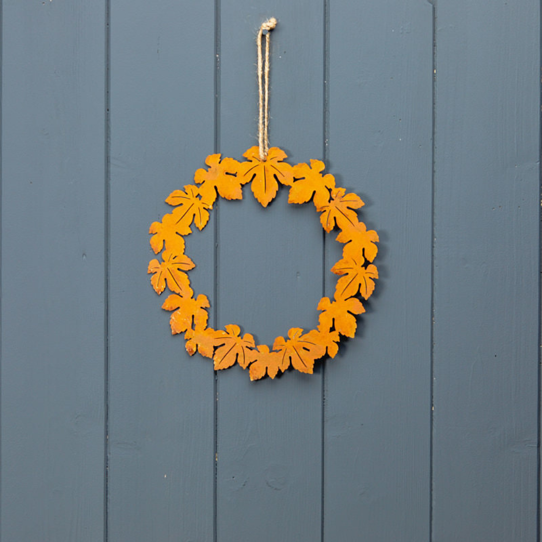 Metal Autumnal Leaf Wreath - WowCornwall