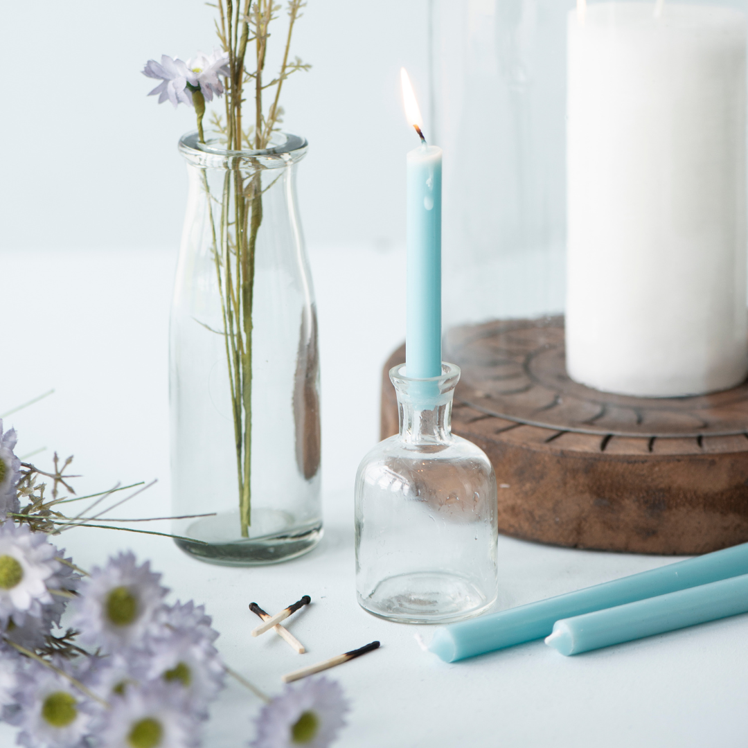 Pharmacy Glass Candle Holder Medium - WowCornwall