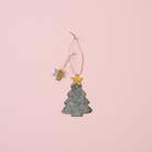 Christmas Tree with Brass Star Hanging Decor - WowCornwall