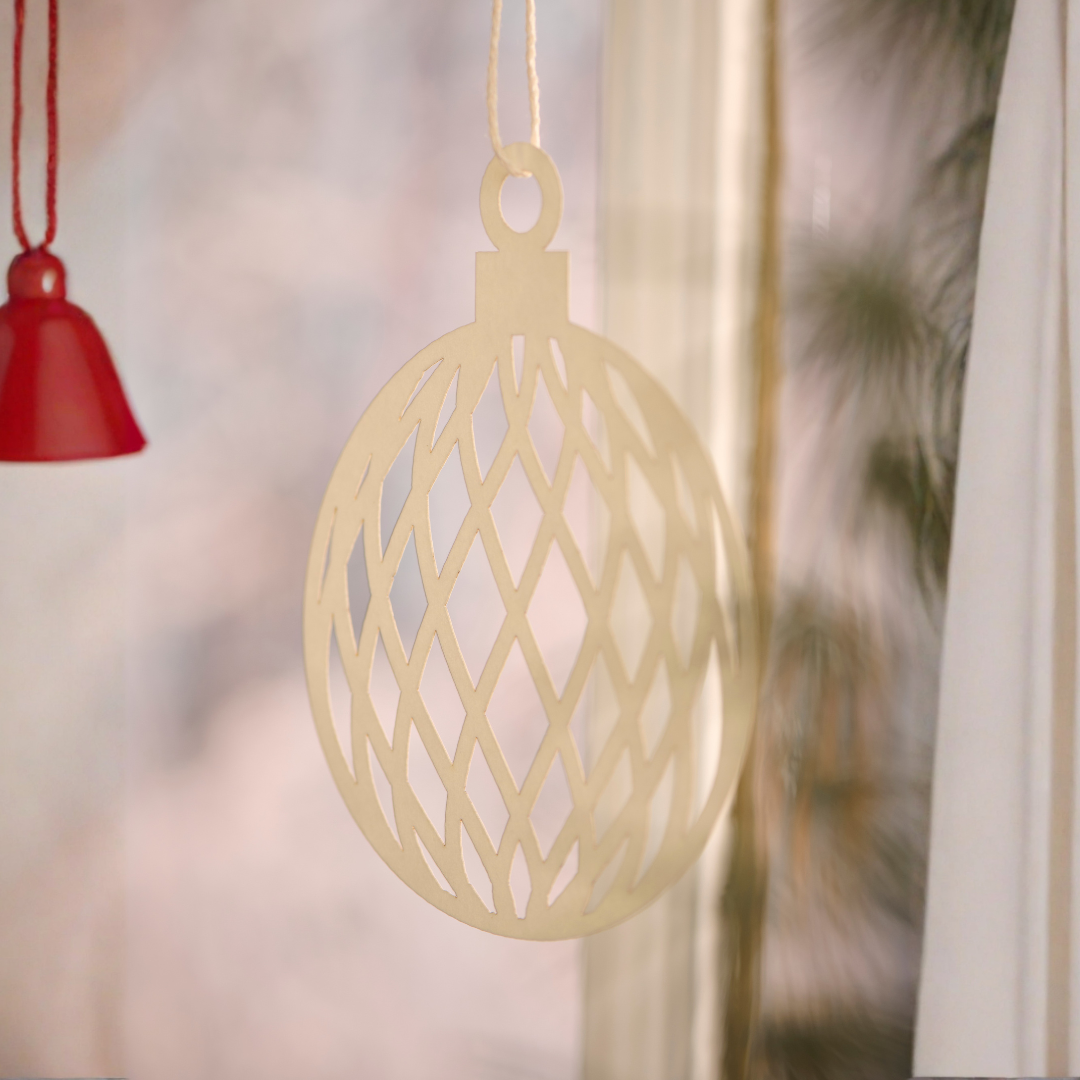 Paper Cut Christmas Ornament Set of Two - WowCornwall