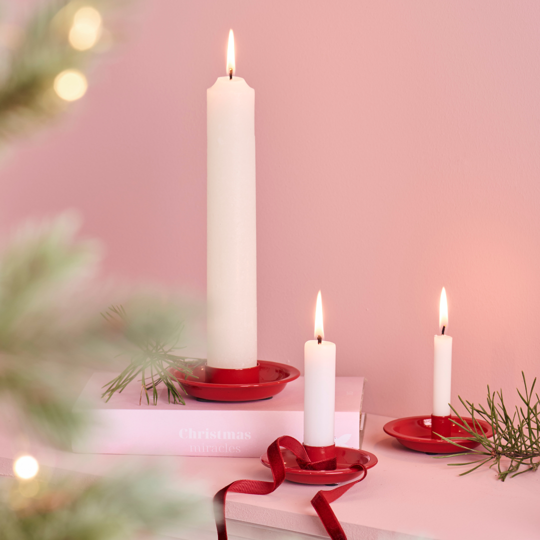 Red Candle Holder for Bottle 1.3cm - WowCornwall