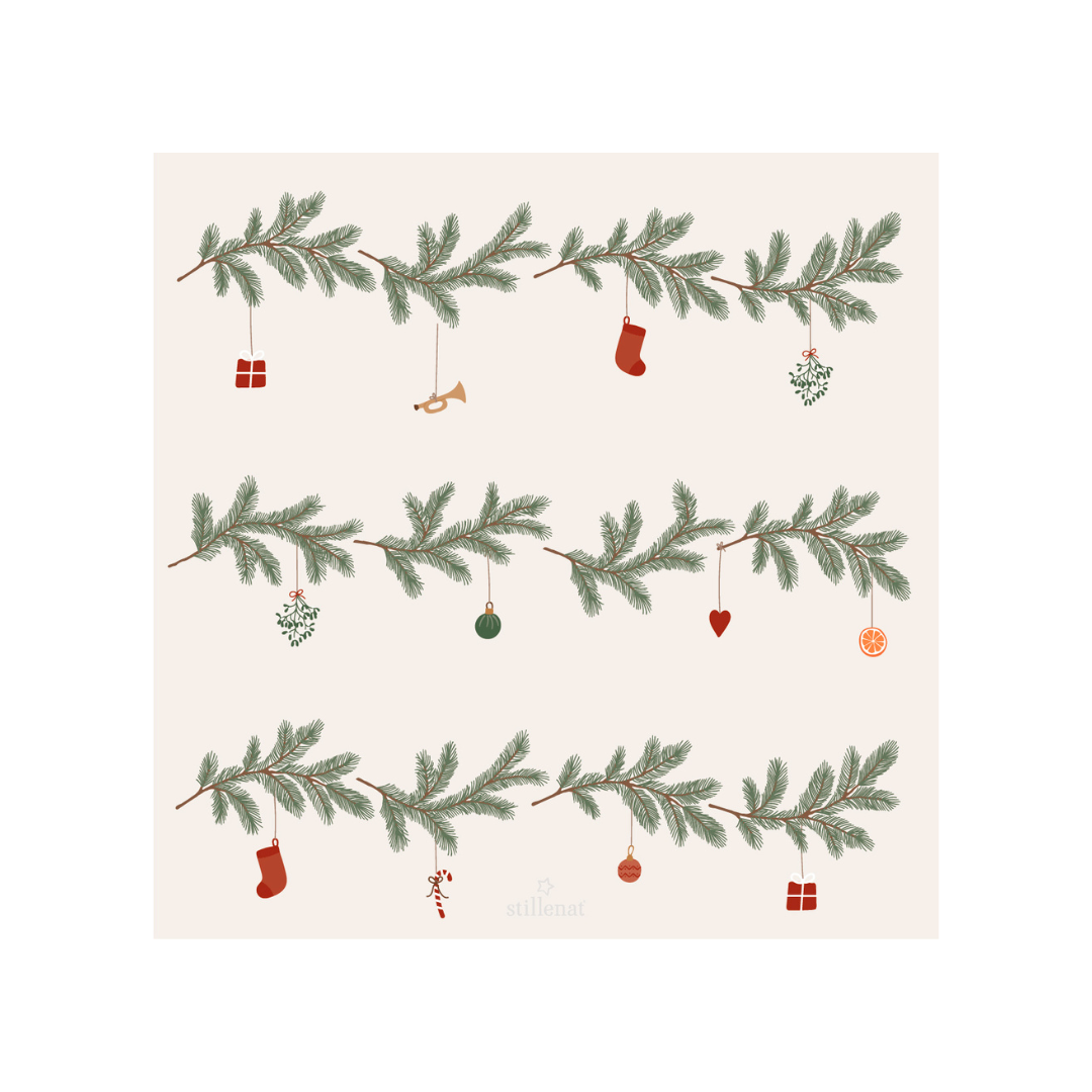 Christmas Garlands Paper Napkins - WowCornwall