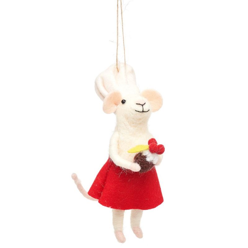 Mary Baker Mouse Felt Decoration - WowCornwall