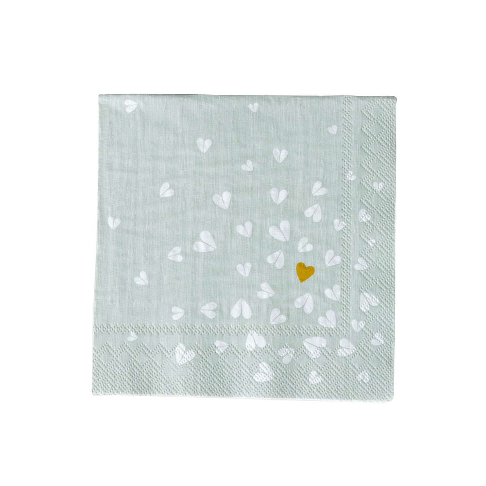 Golden Heart Cocktail Napkin - WowCornwall