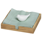 Napkin Holder with Porcelain Bird Weight - WowCornwall