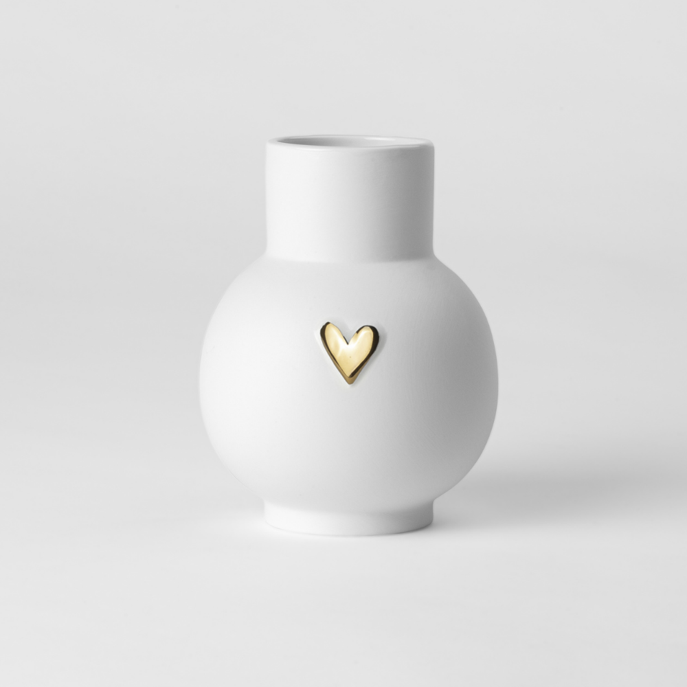 Ball Vase with a Golden Heart - WowCornwall