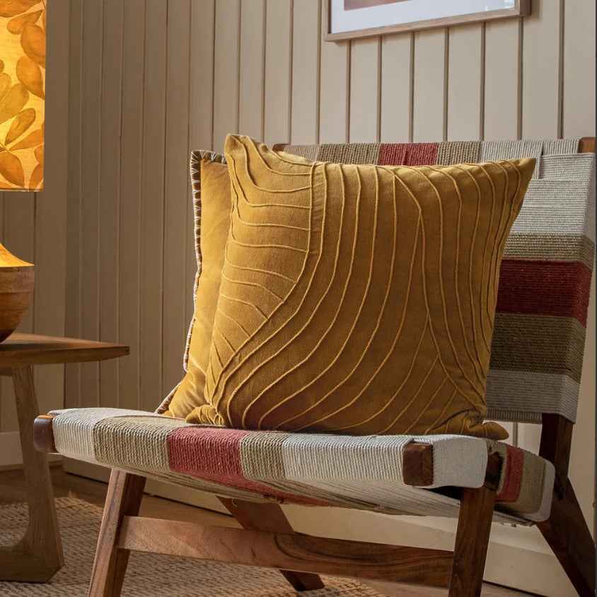 Rill Cushion - Mustard