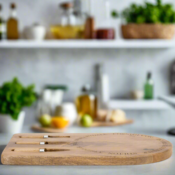 Wells Wooden Cheese Board Set