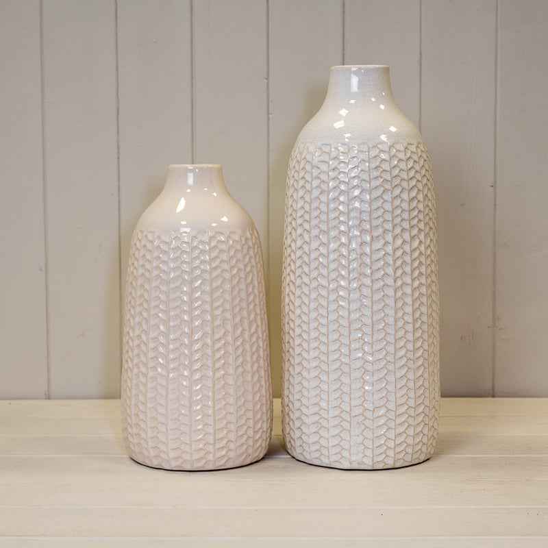 White Ceramic Vase – 28.5cm
