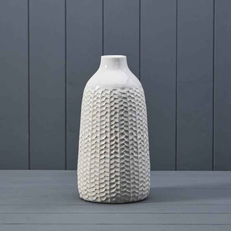 White Ceramic Vase – 28.5cm