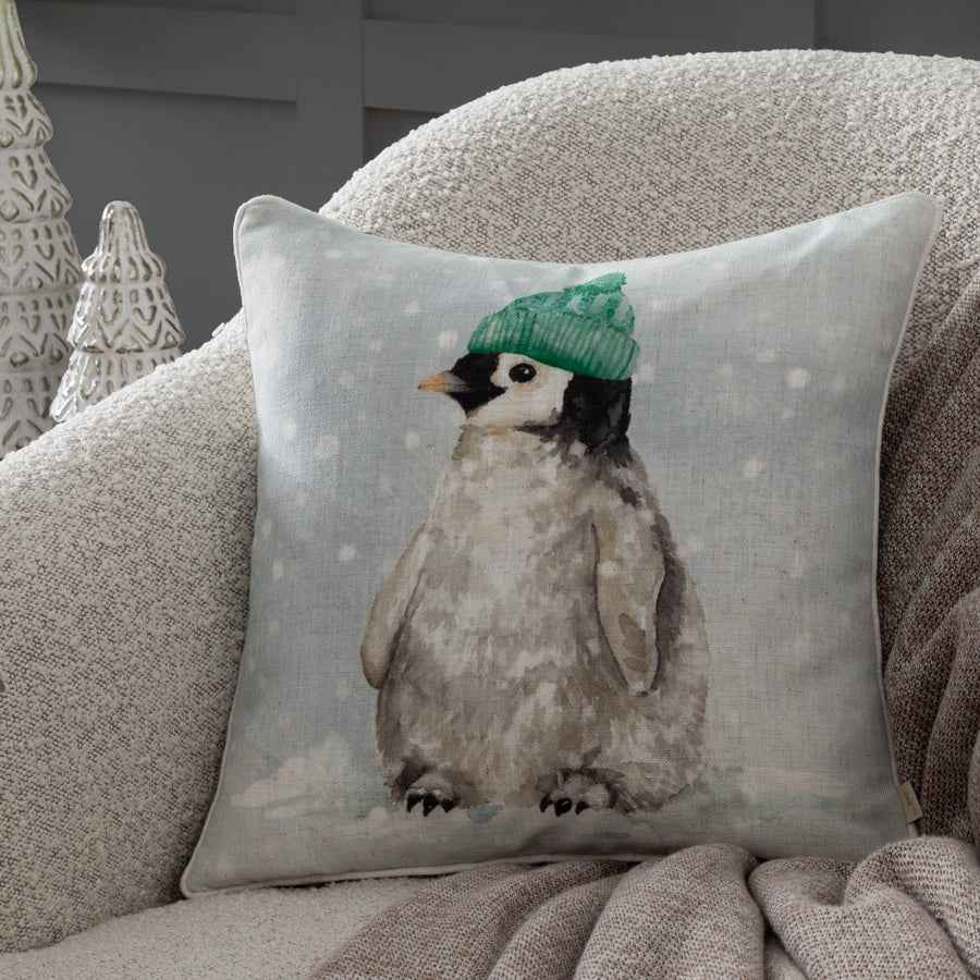 Winter Penguin Printed Cushion
