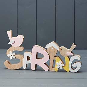 Wooden 'Spring' Word Block (15cm)