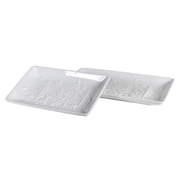 Set of 2 embossed Christmas plates - WowCornwall