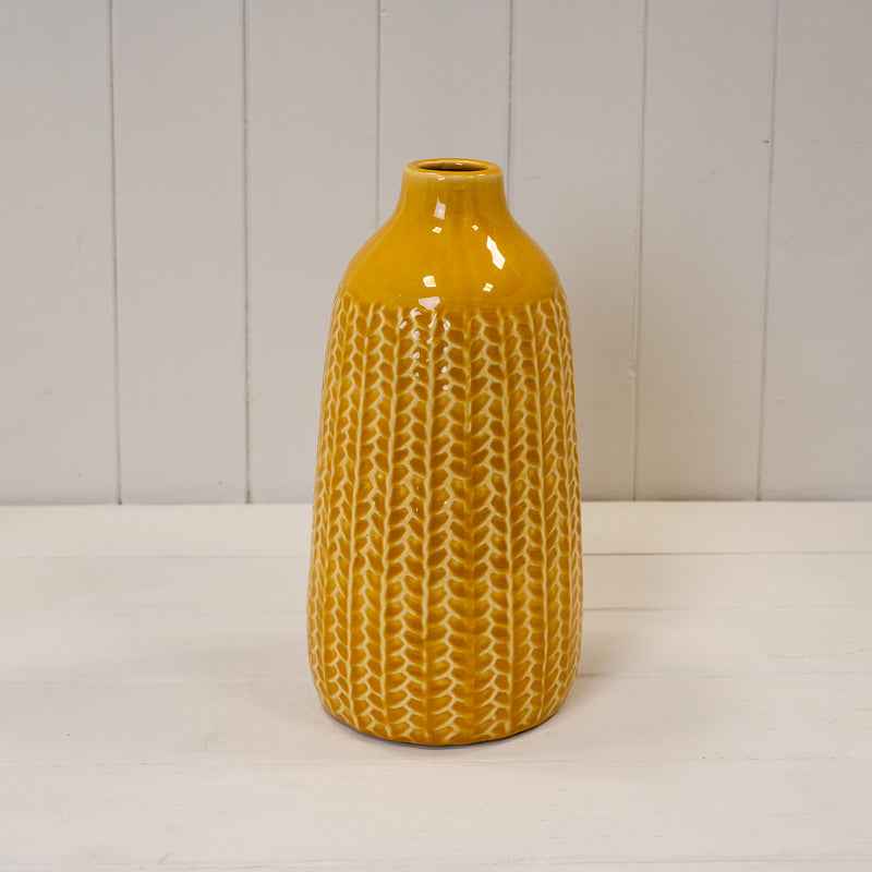 Yellow Ceramic Vase – 28.5cm