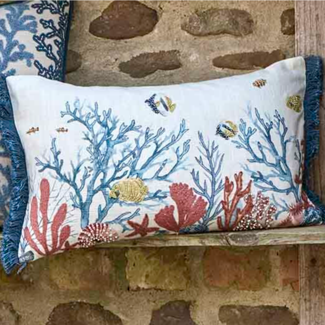 Embroidered Maritime Cushion