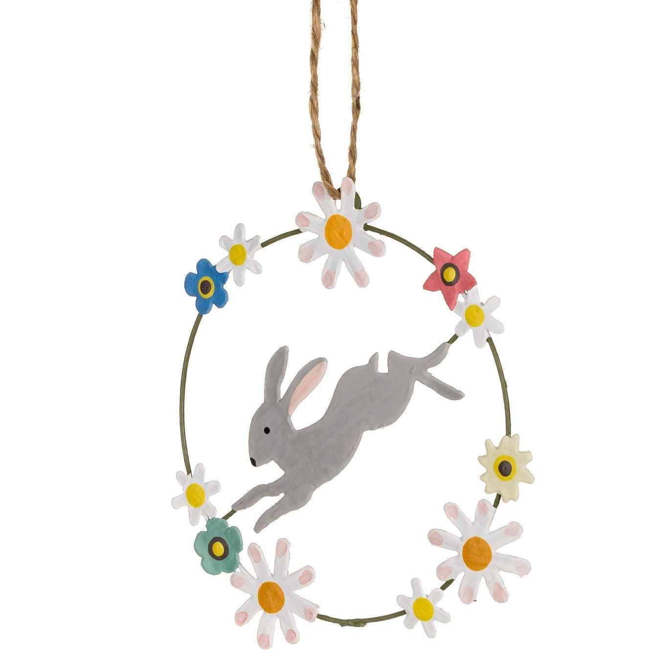 Flowery Bunny Wreath Hanging Decoration – Easter 2026