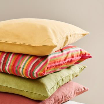 Linen square cushion, Harvest Yellow - WowCornwall