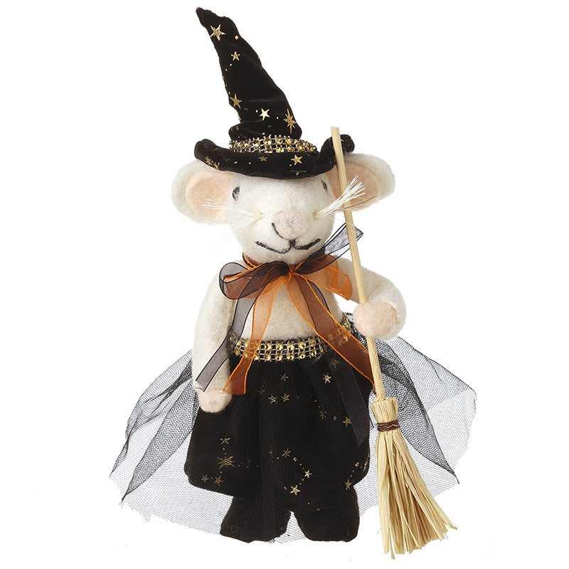Wool Mouse Witch Decoration - WowCornwall