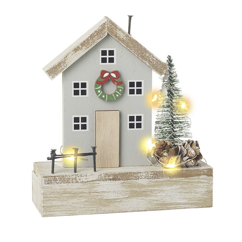 Light Up Christmas House Scene decoration - WowCornwall