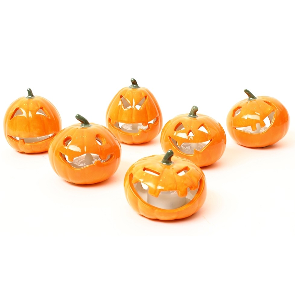 Pumpkin Battery Tealight Decoration - WowCornwall