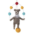 Grey Felt Juggling Bear Decor - WowCornwall