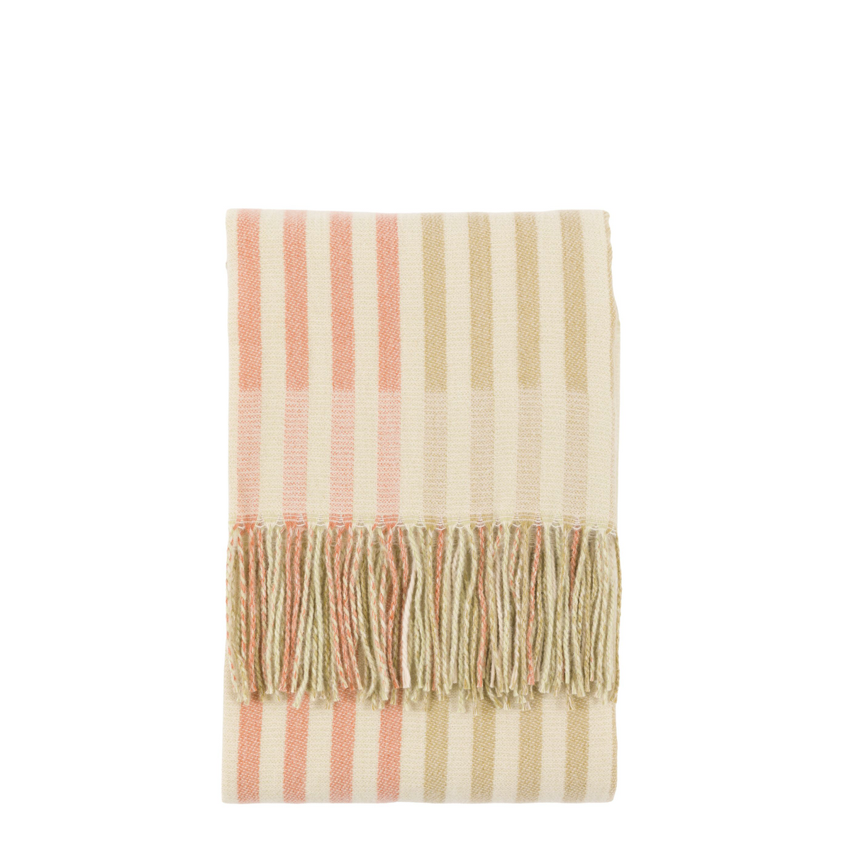 Lille Jacquard Stripe Throw Rust & Sage