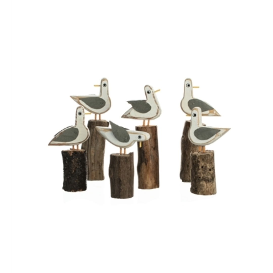 Mixed Gulls on Groynes Ornament - Set of 6