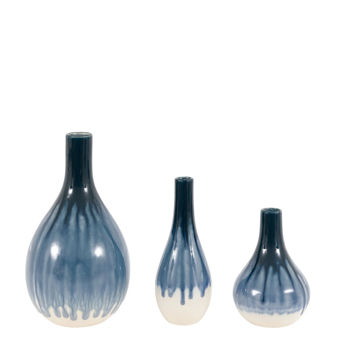 Orro Blue Organic Fade Ceramic Vase Set of 3