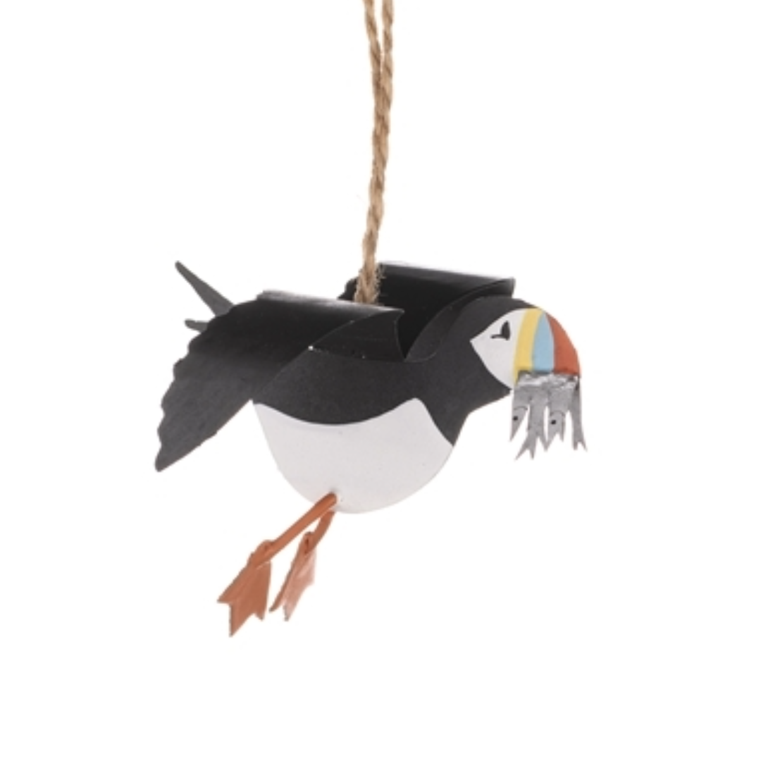Puffin & Sand Eels Large Hanging Decoration