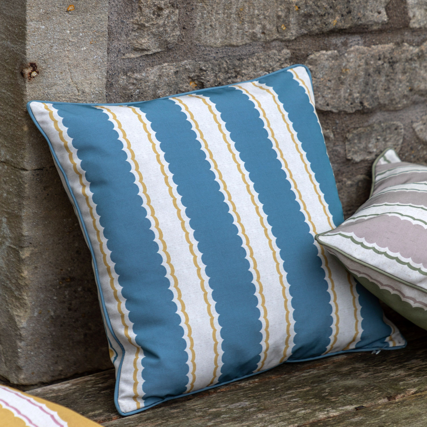 Calivana Cushion Blue & Ochre