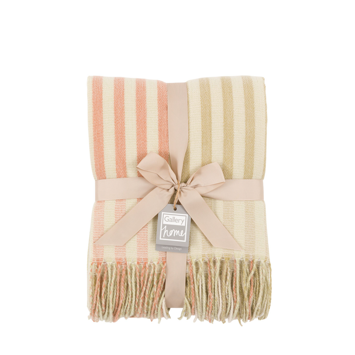 Lille Jacquard Stripe Throw Rust & Sage