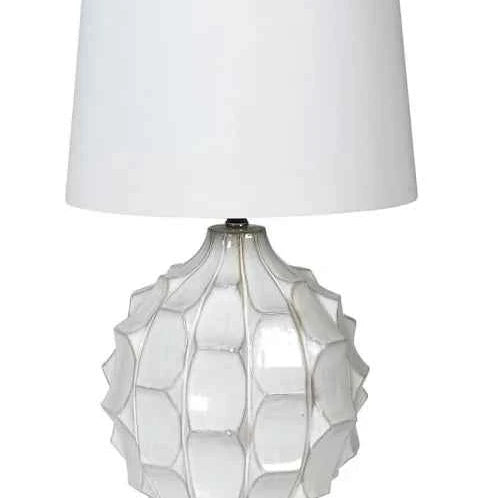 White Petal Effect Table Lamp with Shade