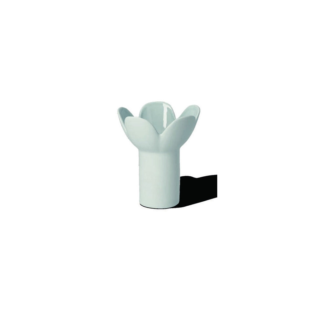 A modern ceramic wall hook shaped like a tulip, in a glossy pale mint green color, shown against a plain white background with a black shadow cast to the right.