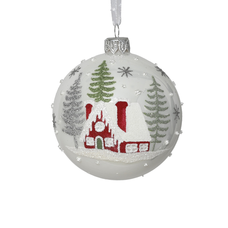 Glass House with Trees Bauble - WowCornwall